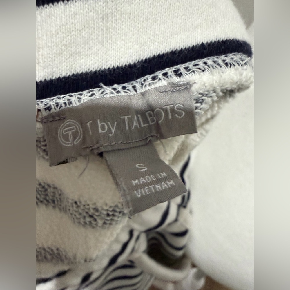 Talbots Size S Navy and White Cotton Skirt - Picture 8 of 12